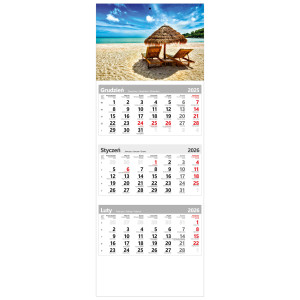 kalendarz trójdzielny -    LEŻAKI NA PLAŻY